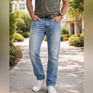 Lucky Brand 363 New Vintage Straight Jeans 32x32 Linen Blend Lightweight